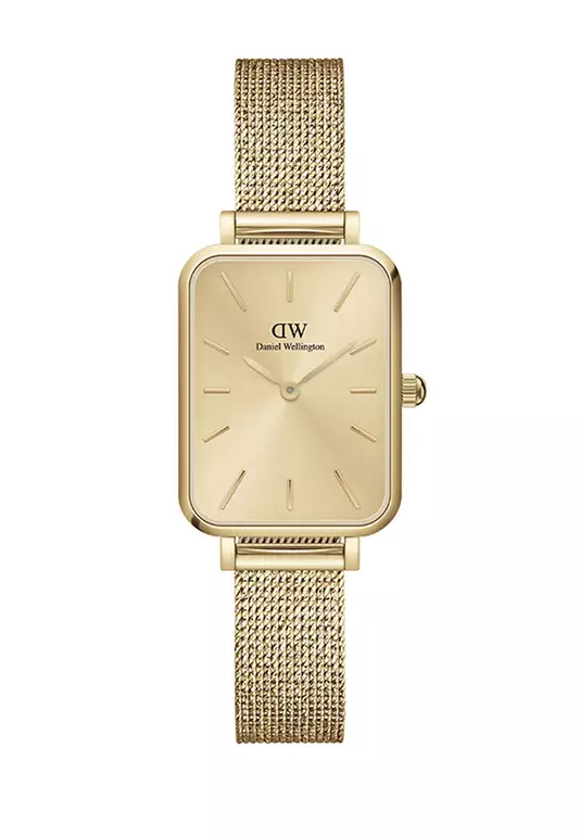 Quadro Unitone 20x26mm Silver Watch Gold dial Mesh strap Sliver Female watch Ladies watch Watch for women DW