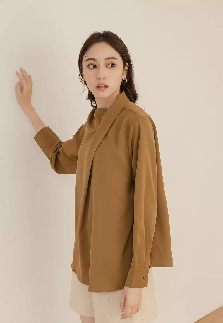 Statement High Neck Long Sleeve Shirt [AB19711]