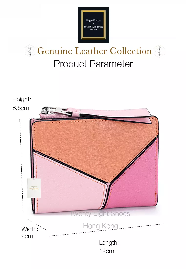 Genuine Leather Color Patching Bifold Wallet JW YT-109