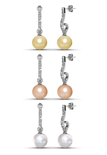 Her Jewellery white and pink and yellow Sophie Pearl Set -  Made with premium grade crystals from Austria HE210AC45HHMSG_1
