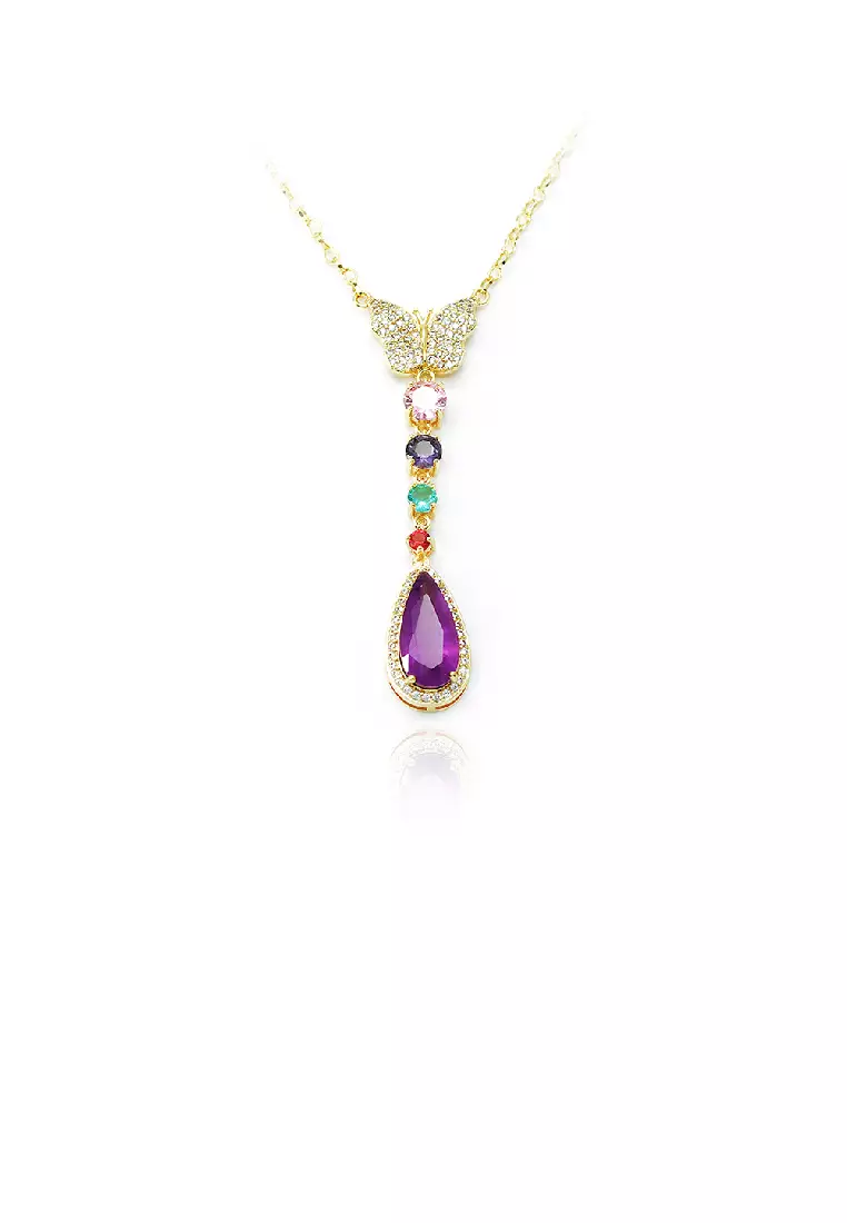 Purple clearance tassel necklace