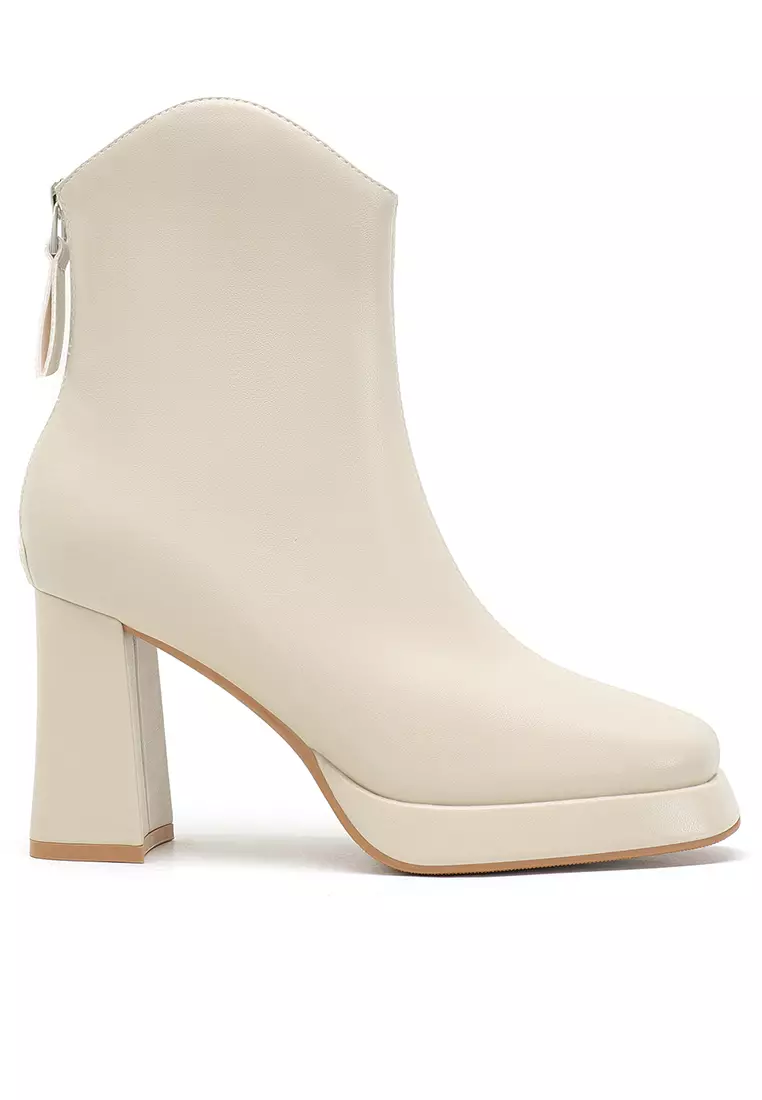 White sale platform boots