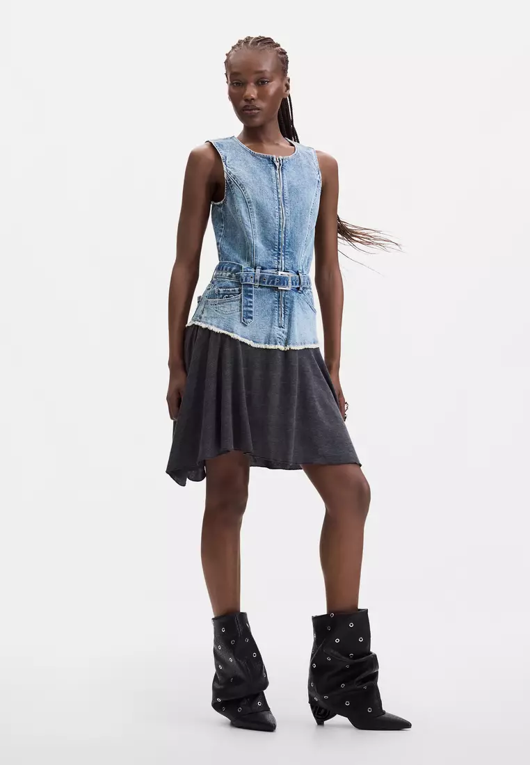 Sleeveless Denim Mini Dress