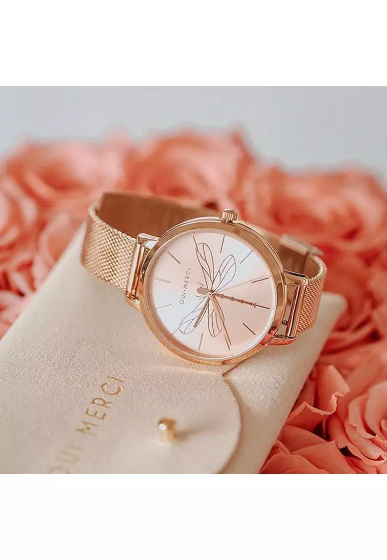 Quartz rose clearance gold watch