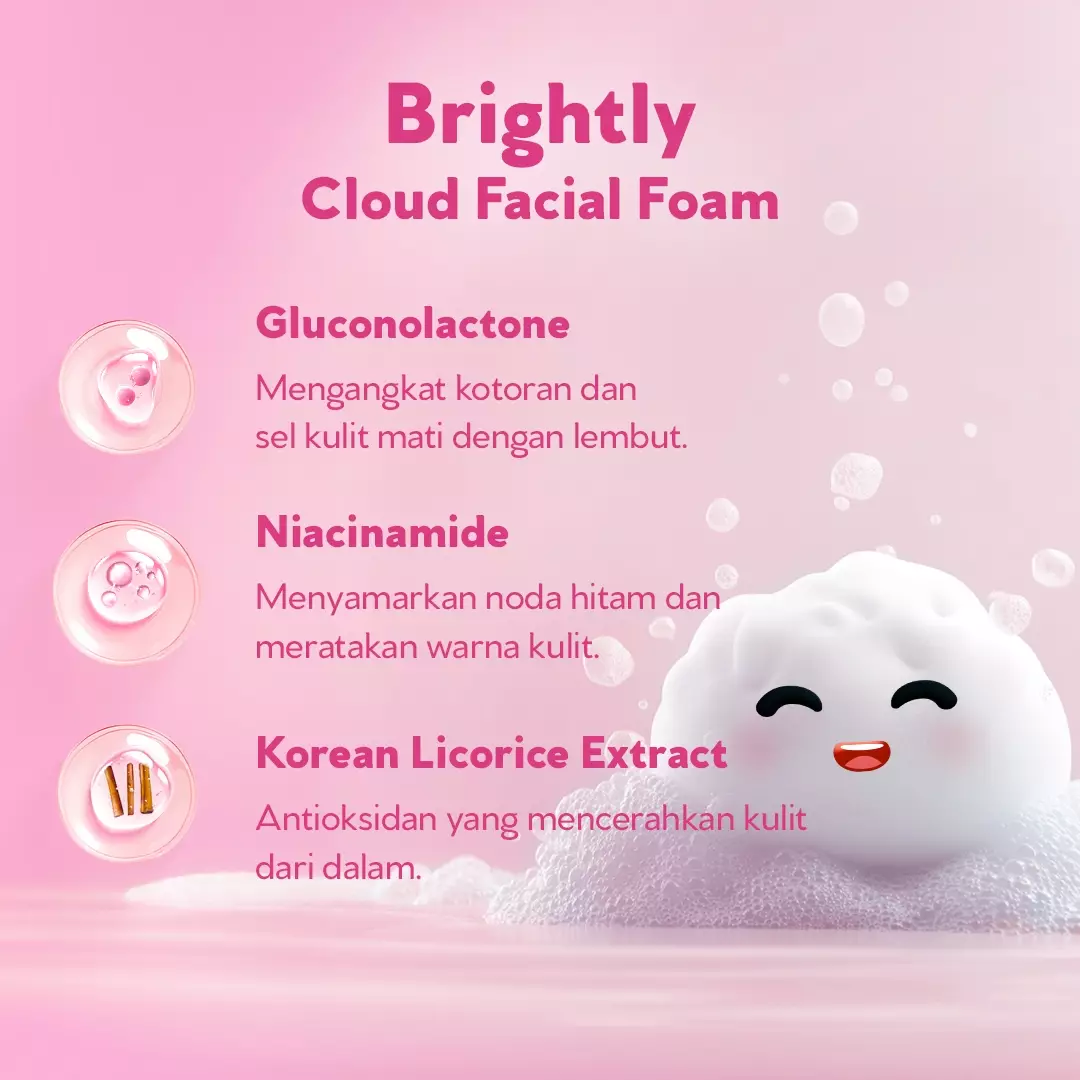 Scarlett Whitening Brightly Gentle Skin Cloud Facial Foam