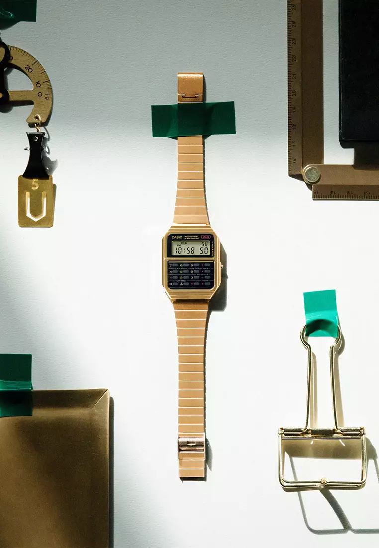 Casio Vintage Calculator Watch - Jam Tangan Digital Unisex - CA-500WEG-1A - Stainless Steel