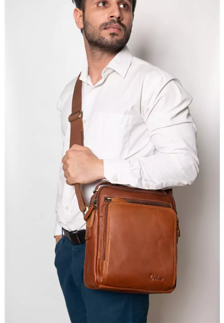 Mens courier sale bag leather