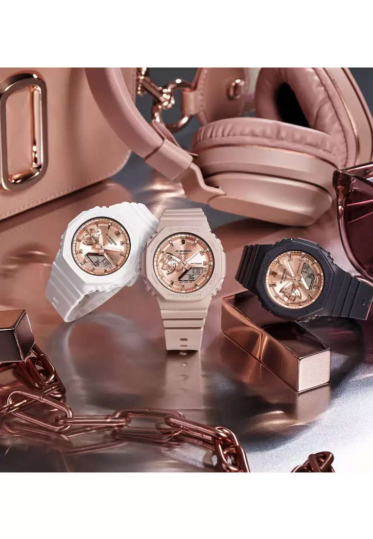 White and rose hotsell gold g shock watch