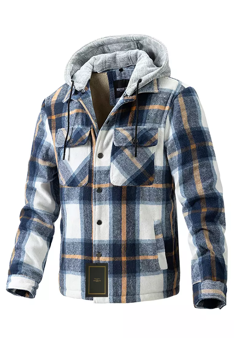 Gingham on sale hooded shirt