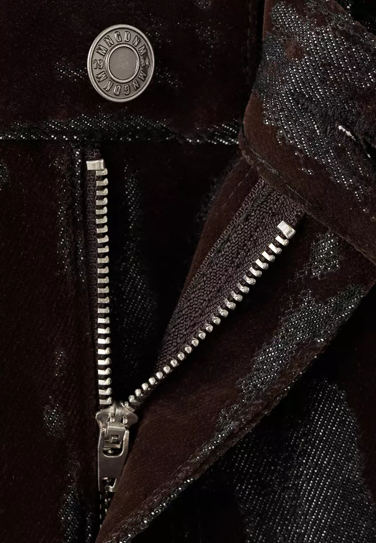 Wide-Leg Devoré Jeans