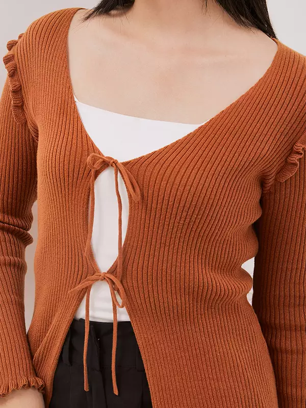 Minimal Tridda Cardigan Terracotta