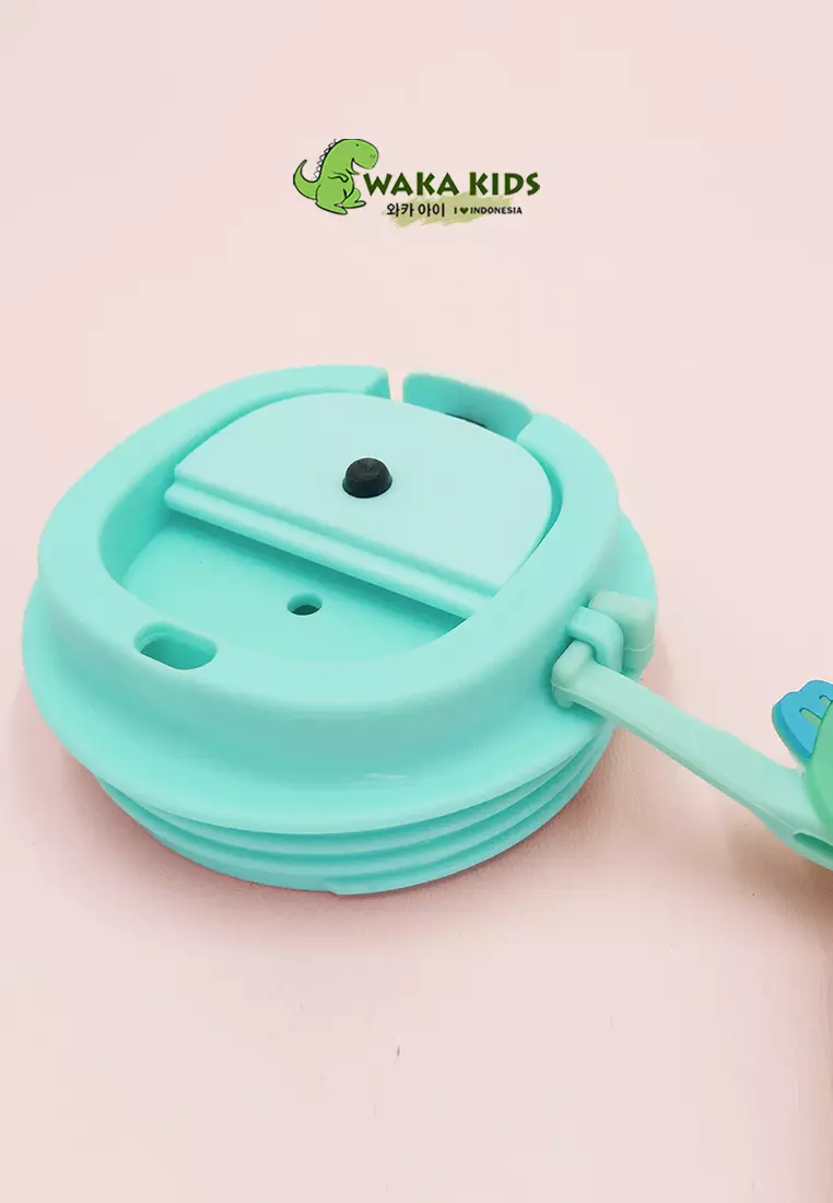 Wakakids Botol Minum Termos Stainless Steel Tumbler Cup Karakter Sanrio Hangyodon Mint dengan Gantungan Lucu K2356 500ml Venrc