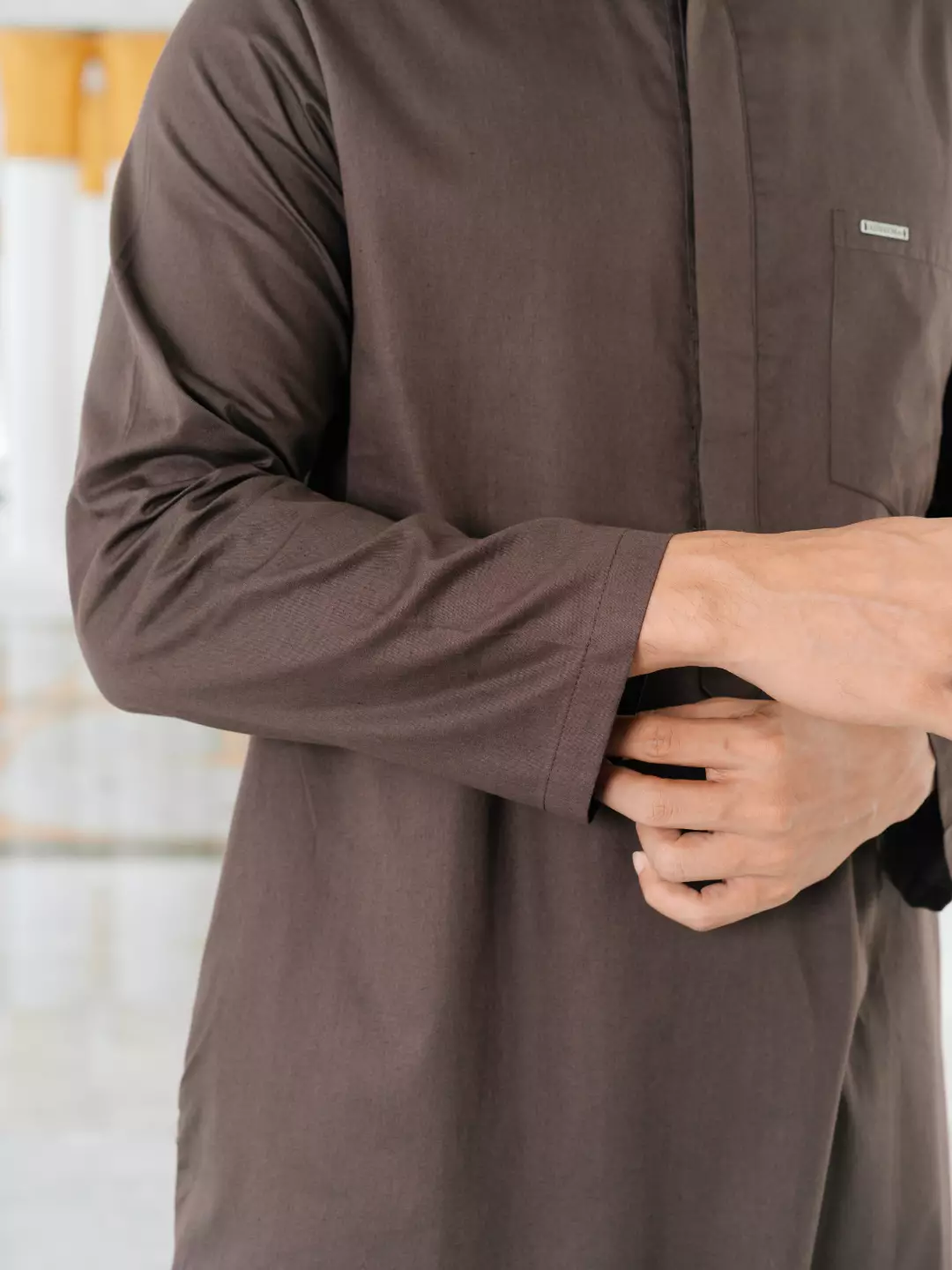 Adyatma Baju Koko Jubah Gamis Pria COTTON COMBED TWILL Mahogany Regular Fit Baju Muslim Pria Lengan Panjang