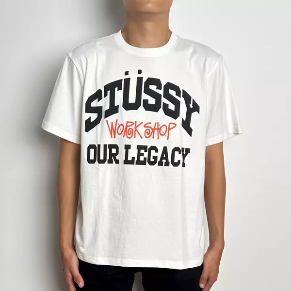 Kaos STUSSY WORKSHOP OUR LEGACY BLACK WHITE TSHIRT 100% ORIGINAL