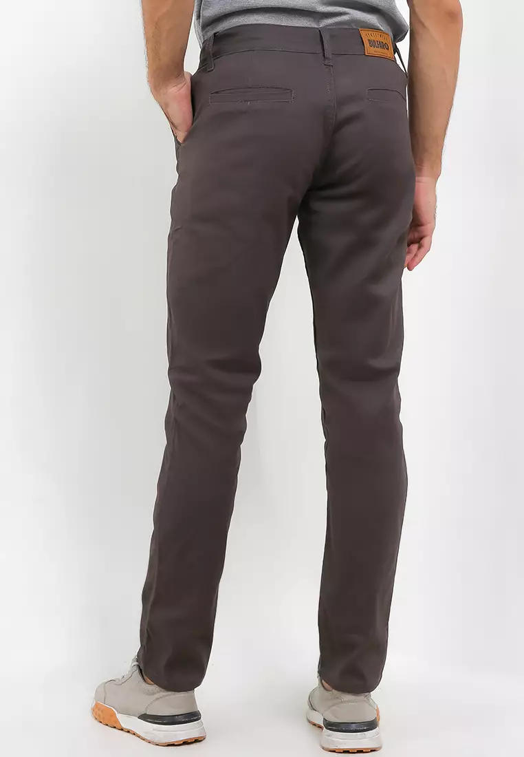 BULFARO Celana Chino Pants Cotton Twill Stretch - Grey