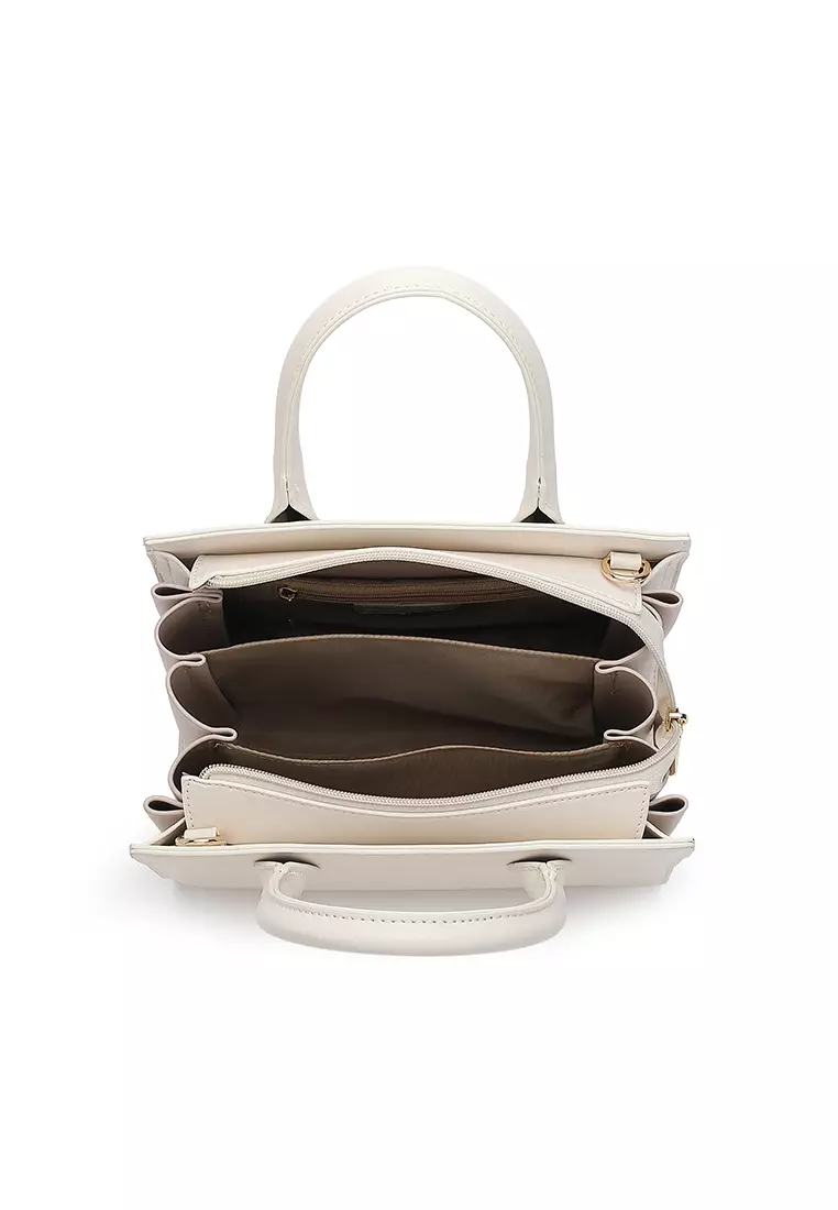 Women's Top Handle Bag / Sling Bag / Crossbody Bag - White