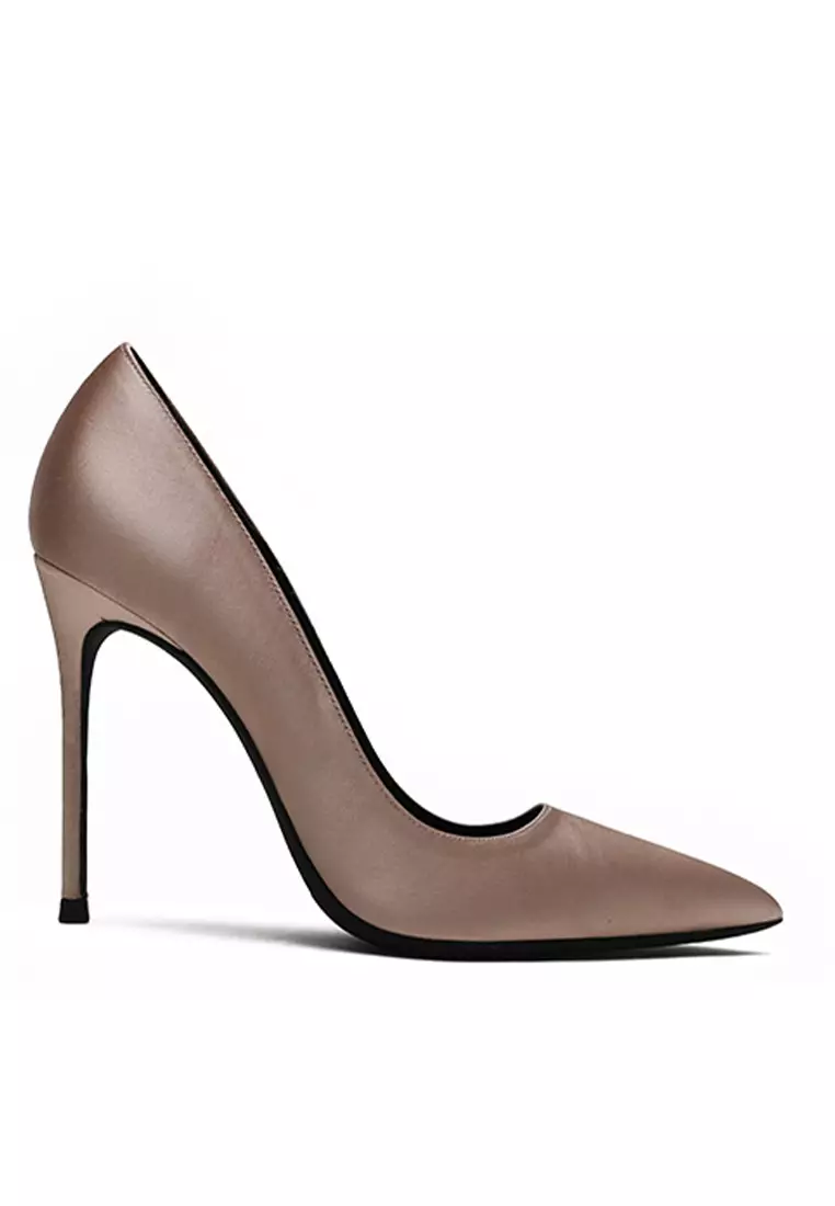 10CM Silk Fabrics Pointed High Heel Shoes HZL213
