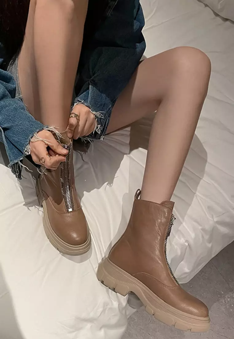 Kmb Shoes Light Ankle Boots AURA MOKA Cowboy Ankle Boots With Mid-Block  Heel – KMB Shoes