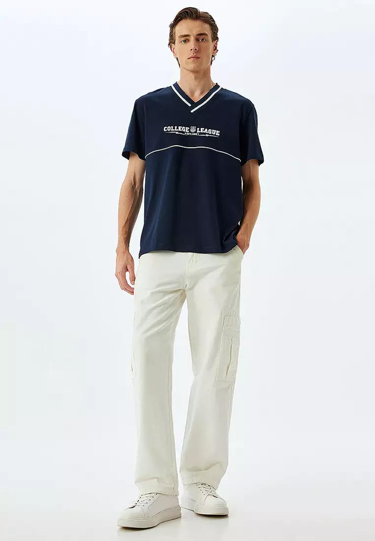 Koton Crew Neck Short Sleeve Printed T-Shirt, T-Shirt