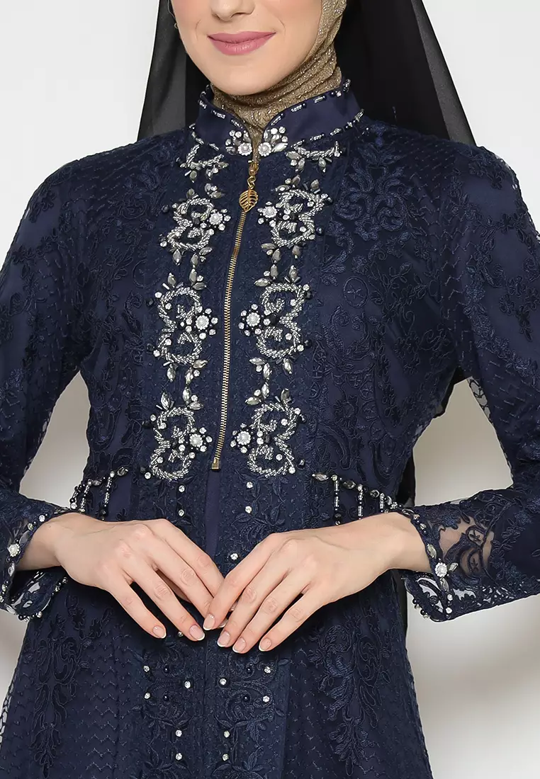 Bibiq Gamis Satin Tile Bordir