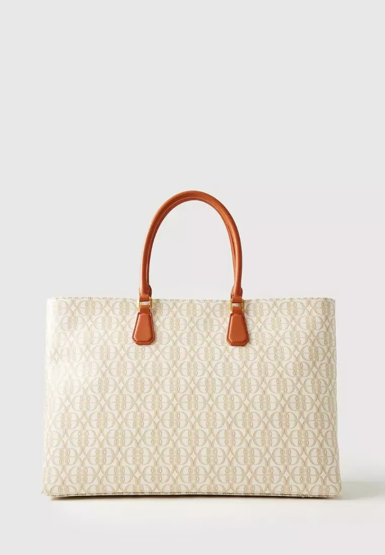La Luna Monogram Tote Bag White