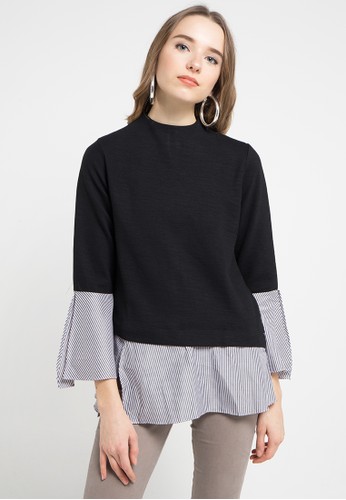 Jual Uptown Girl Stripes Bell Slv Combo Sweater  Original 