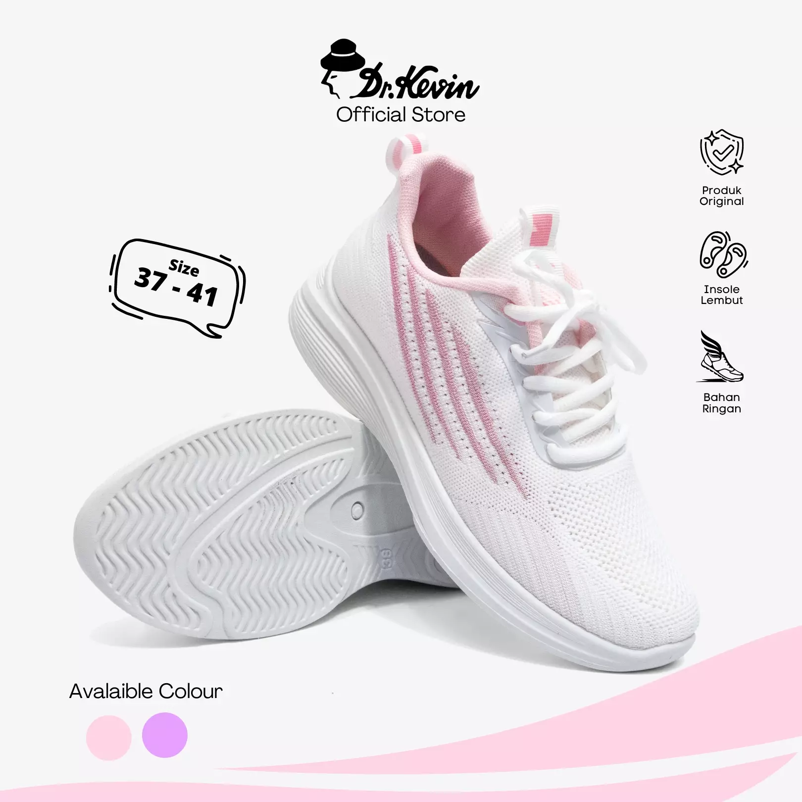 Dr. Kevin Sepatu Olahraga Sport Wanita Sneakers Flyknit Tali 589-085