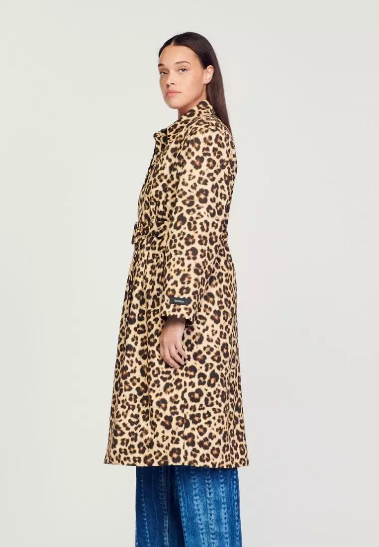 Sandro discount leopard coat