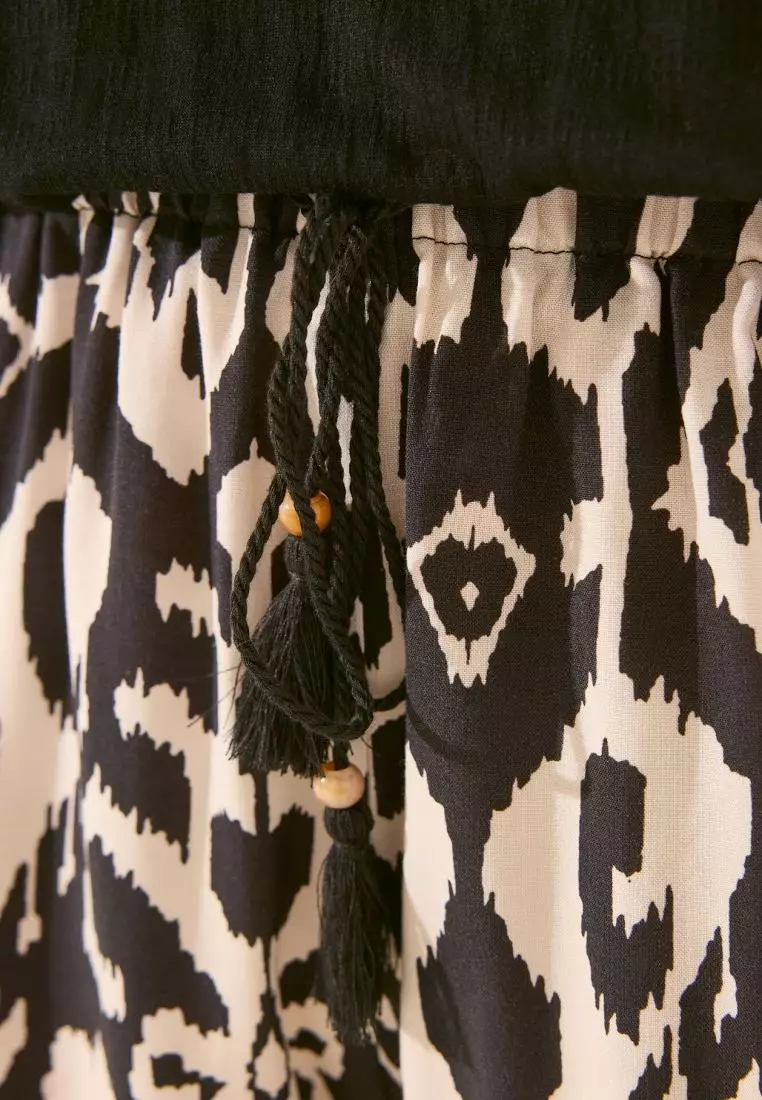 Viscose Trouser With Ikat Print