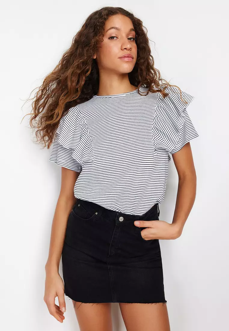 Stripe Ruffle Top