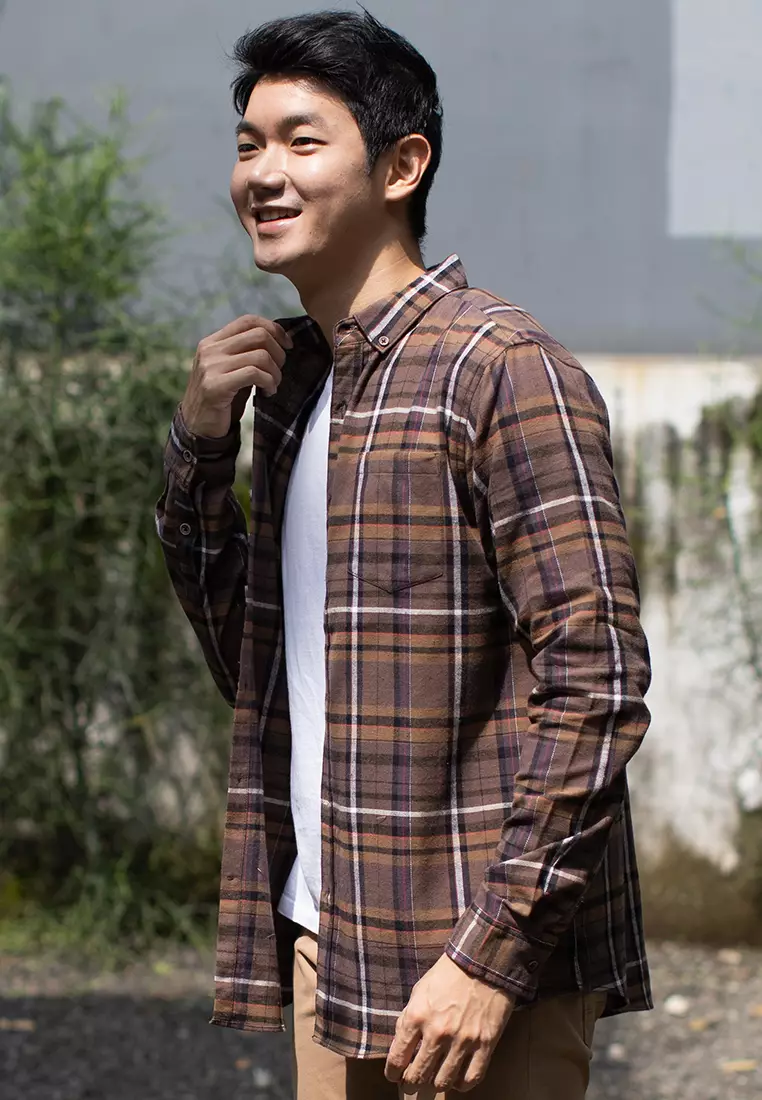 kemeja Flannel Cotton Tangan Panjang OXCON OX14