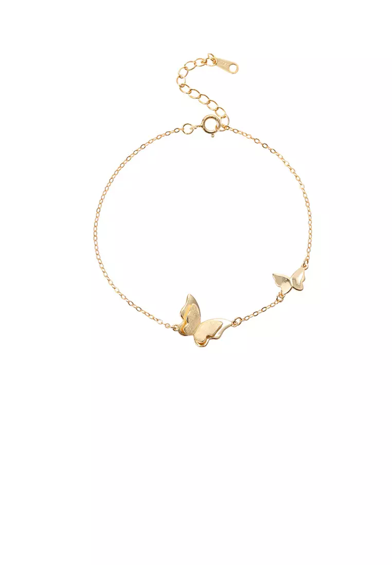 Gold butterfly charm bracelet sale