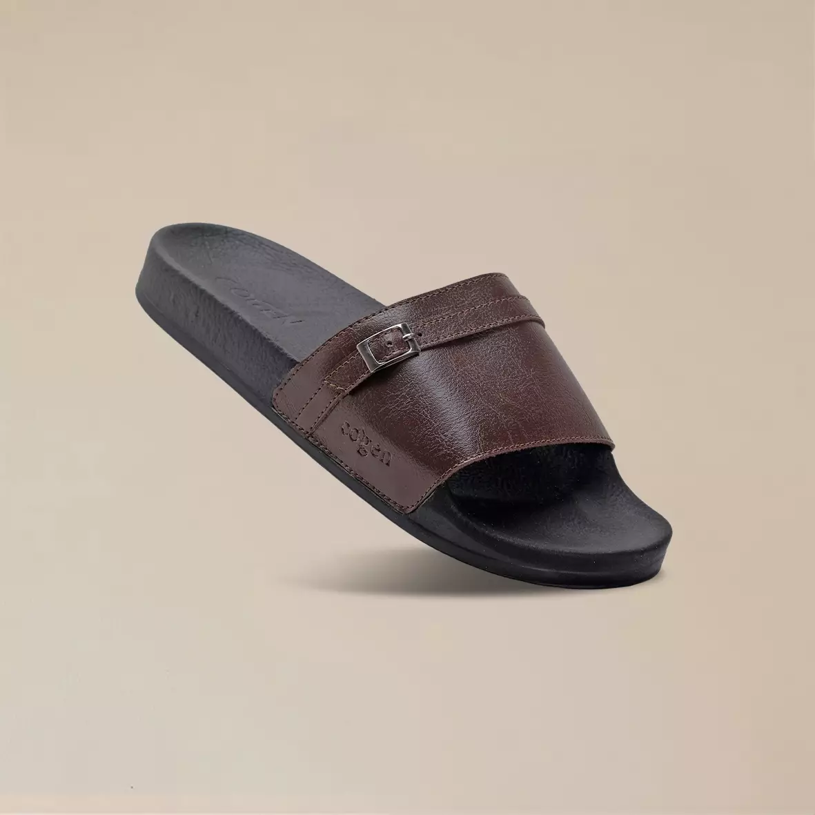 Cogen Sandal Slide Wanita Sendal Slop Rubbet Bym Series - Brown