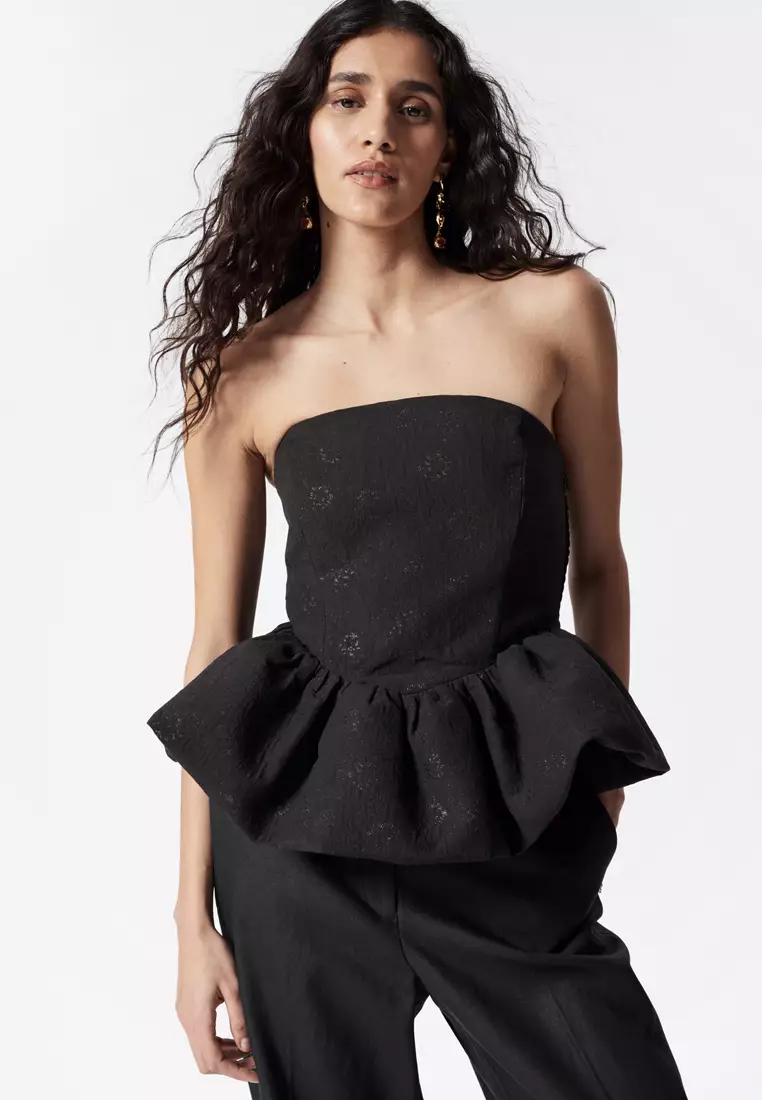 Buy & Other Stories Bandeau Peplum Jacquard Top 2026 Online | ZALORA