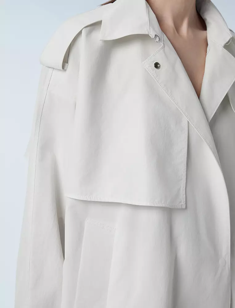 宽松长袖短款风衣