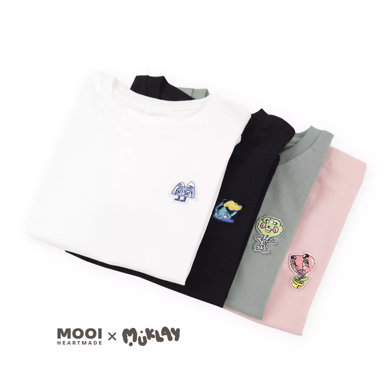 Mooi X Muklay Kaos Anak Unisex T-Shirt Basic Kids - White