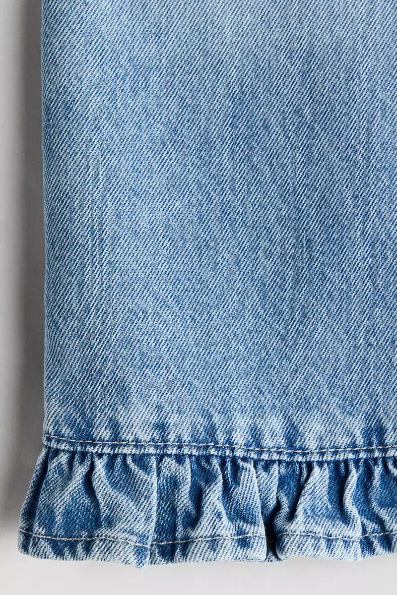 Frill-trimmed cotton trousers