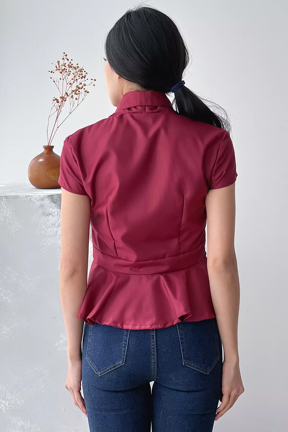 Kuncup Katun Maroon Kebaya