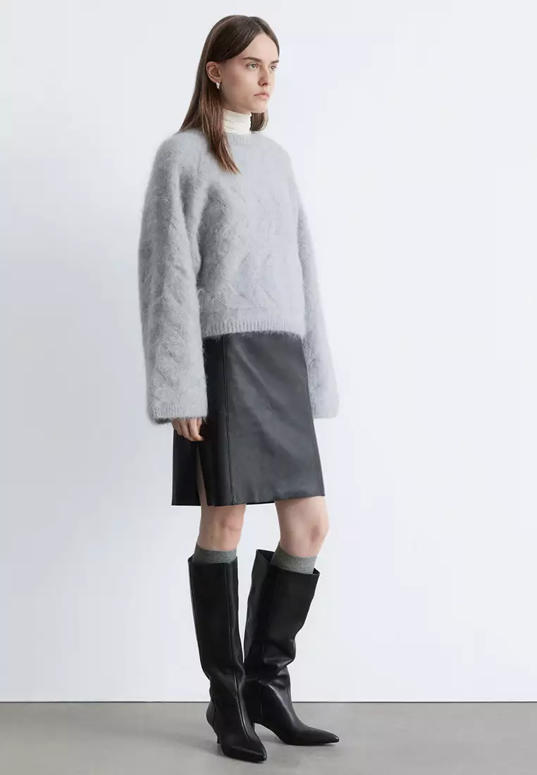 Mohair-Blend Cable-Knit Jumper