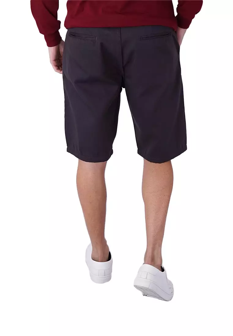 Celana Pendek Pria Chino Polos Short Pants Slim Fit Abu tua