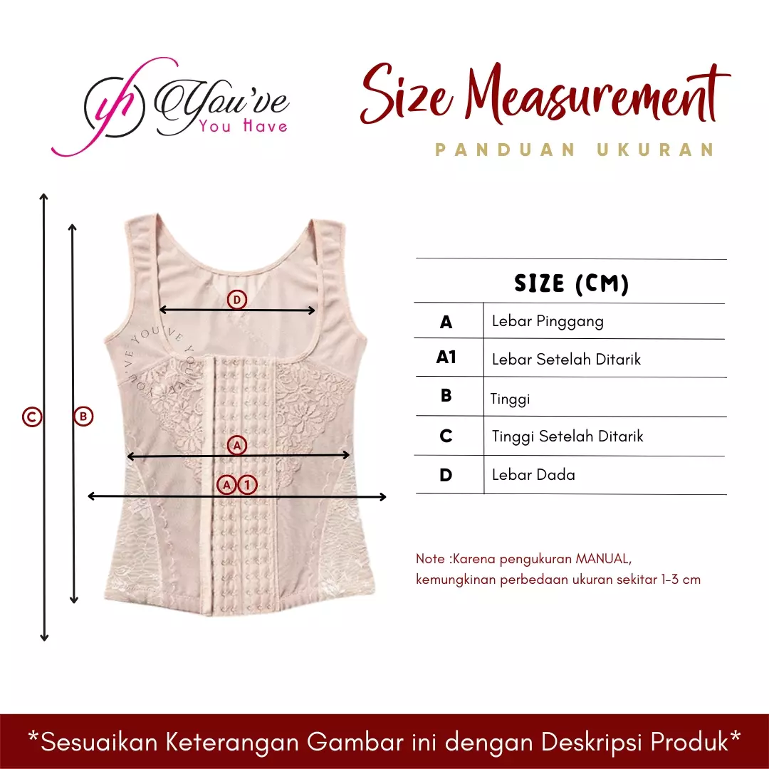 You've (You Have) BODYSUIT SHAPEWEAR Korset Pelangsing Pakaian Wanita 001453