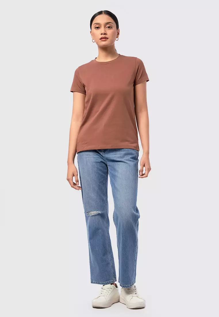 Basic Round Neck Cotton T-Shirt