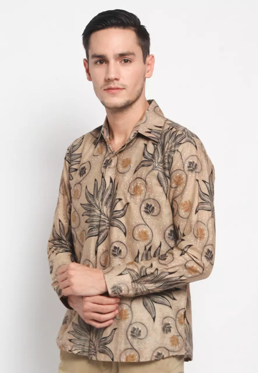 Kemeja Batik Pria Premium Slimfit Elegant Modern Lengan Panjang Rencasan