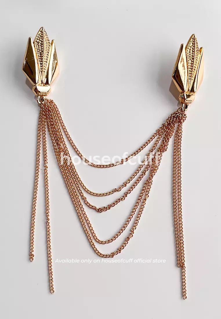 houseofcuff lapel pin brooch rantai jas pria Patzy gold