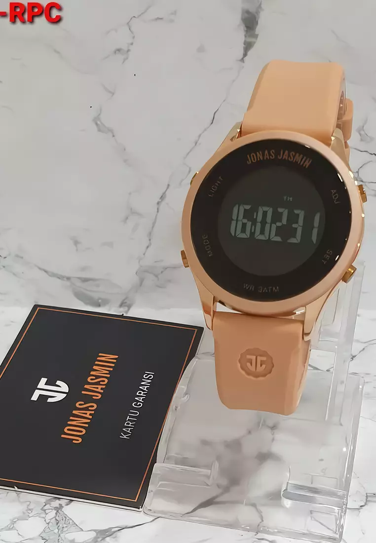 Jonas Jasmin - Jam Tangan Digital Wanita - Peach Rubber Strap - JJ-2247L-RPC