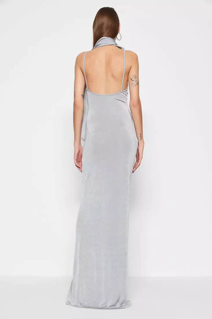 Knitted Sparkling Evening Dress with Accessories