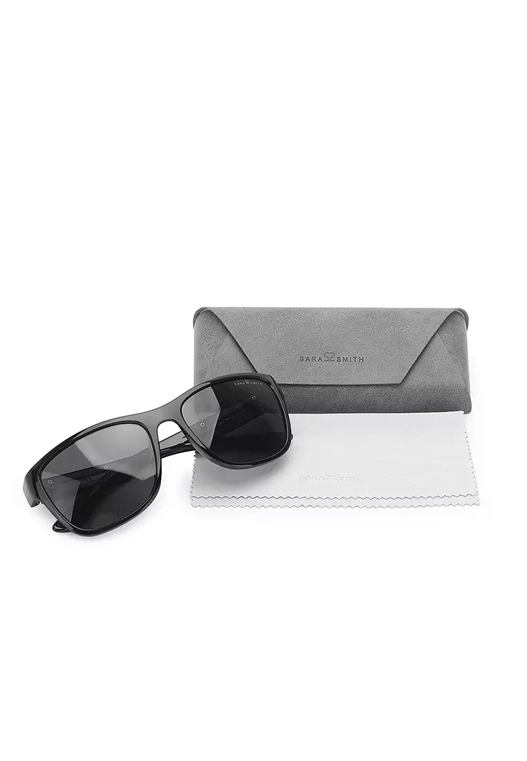 Unisex Casual Polarized Rectangular Sunglasses - Light Black