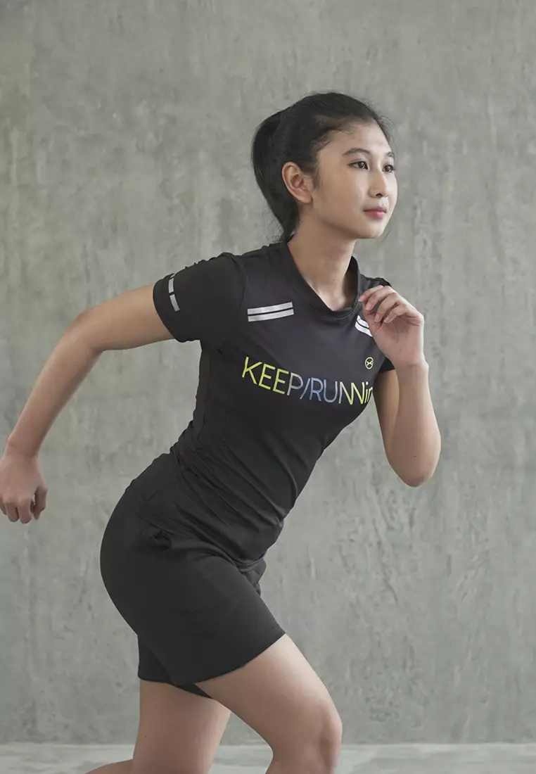 Flexzone Running Jersey with Reflective KeepRunning series Black