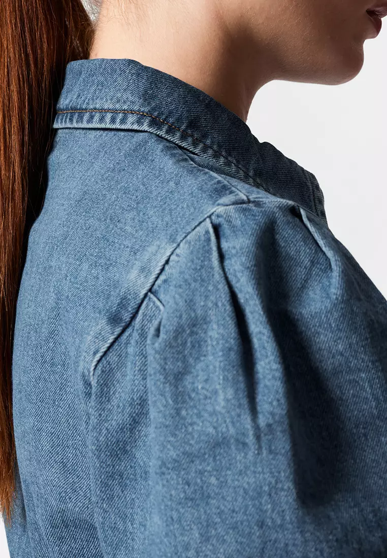 Buy Other Stories Puff-Sleeve Denim Blouse 2025 Online ZALORA