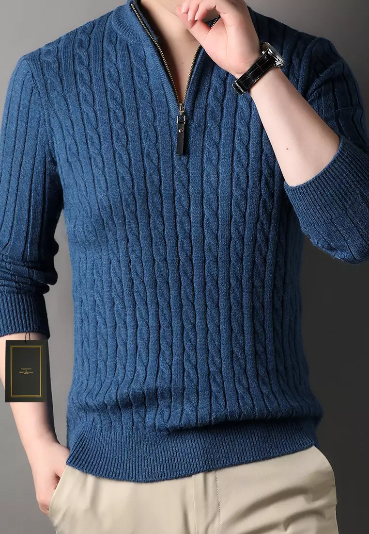 Stand Collar Knitted Sweater BD8511